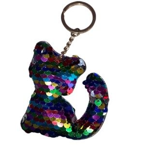 Sequin cat plush KEYCHAIN